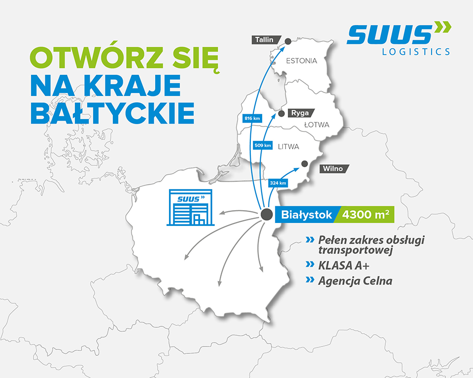 SUUS oferuje codzienne połączenia drogowe do krajów bałtyckich