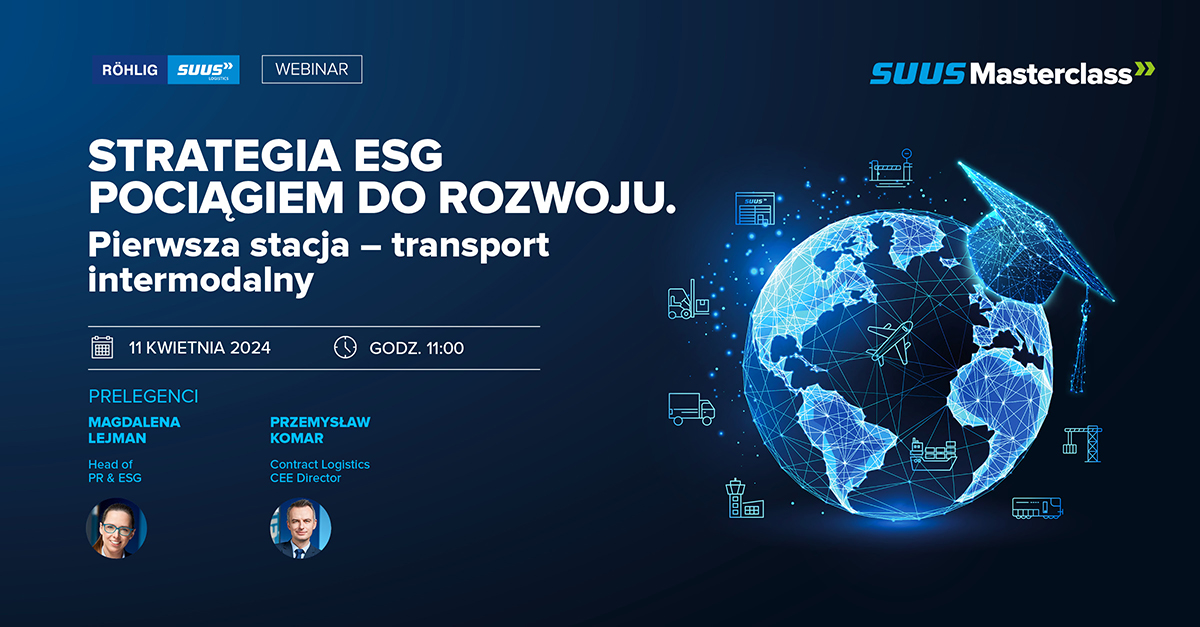 Webinar Rohlig Suus: STRATEGIA ESG POCIĄGIEM DO ROZWOJU. Pierwsza stacja – transport intermodalny