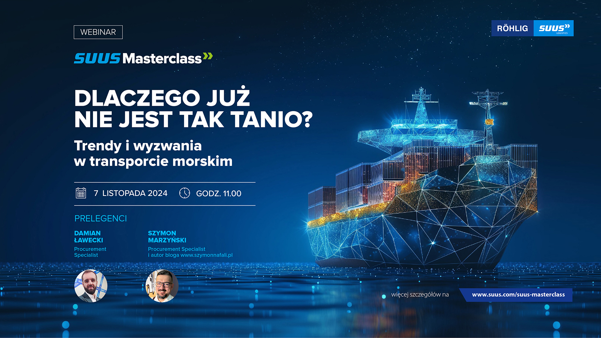 Webinar Suus: DLACZEGO JUŻ NIE JEST TAK TANIO? Trendy i wyzwania w transporcie morskim