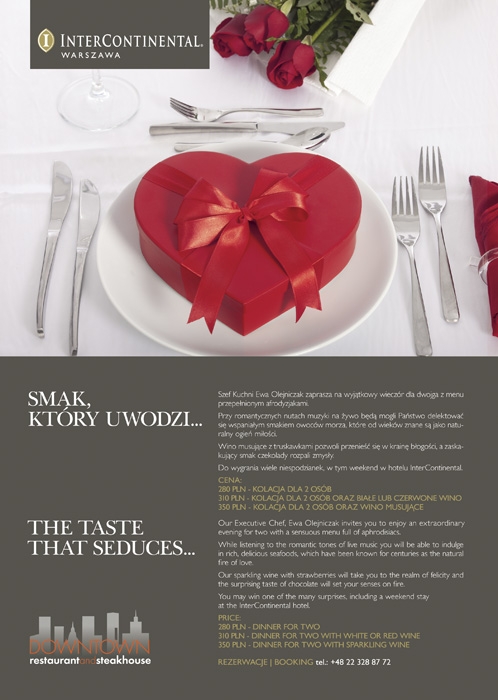 Valentine's day dinner Intercontinental