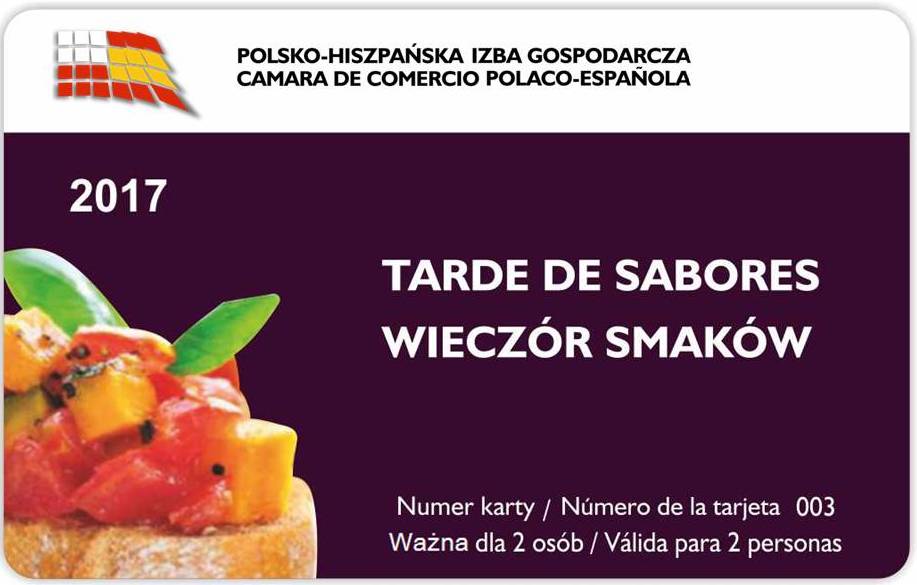 Tarjetas TARDE DE SABORES 2017