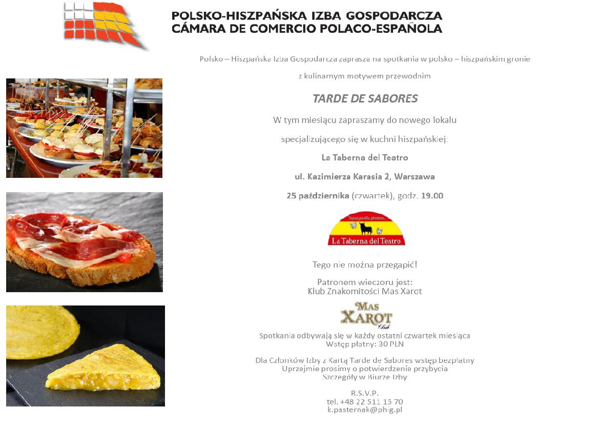 TARDE DE SABORES 25 października
